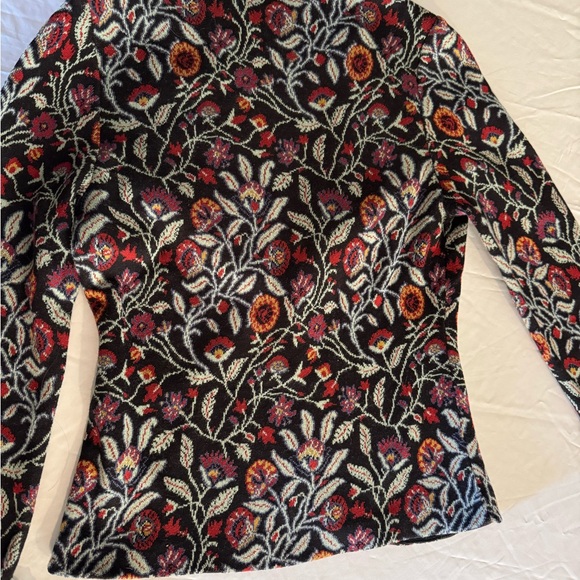 Peruvian Connection Kashmiri Floral Jacquard Knit Jacket Blazer XS Prima Cotton - Picture 9 of 11